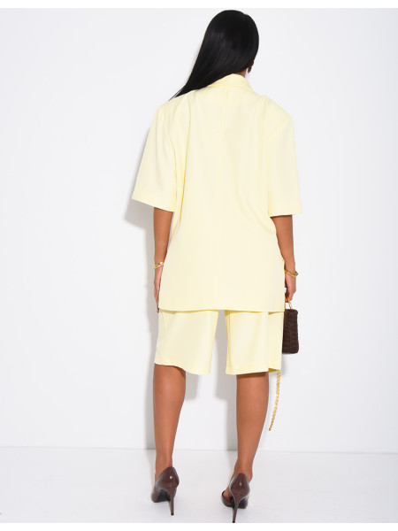 Premium short-sleeved blazer and Bermuda shorts set