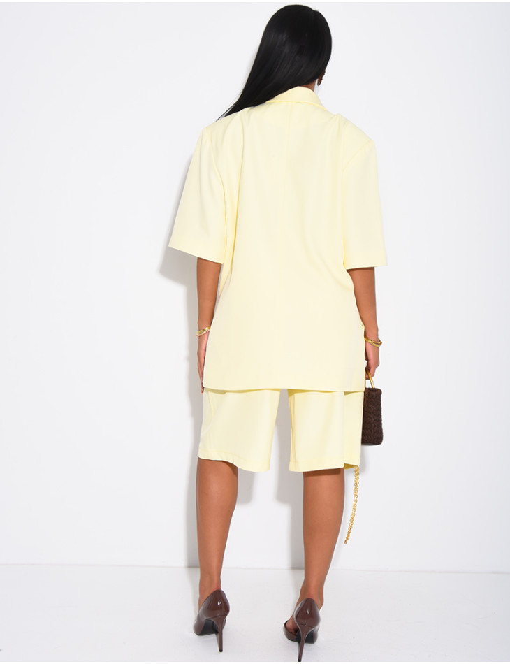 Premium short-sleeved blazer and Bermuda shorts set