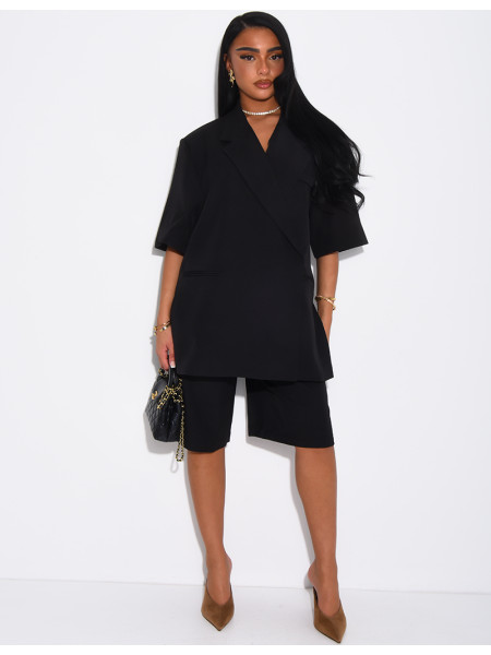 Ensemble bermuda de tailleur et blazer premium à manches courtes