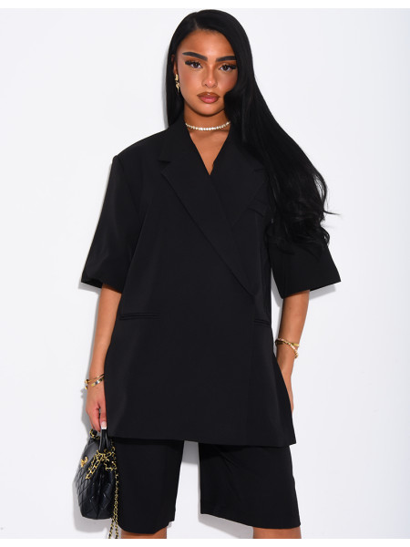 Ensemble bermuda de tailleur et blazer premium à manches courtes