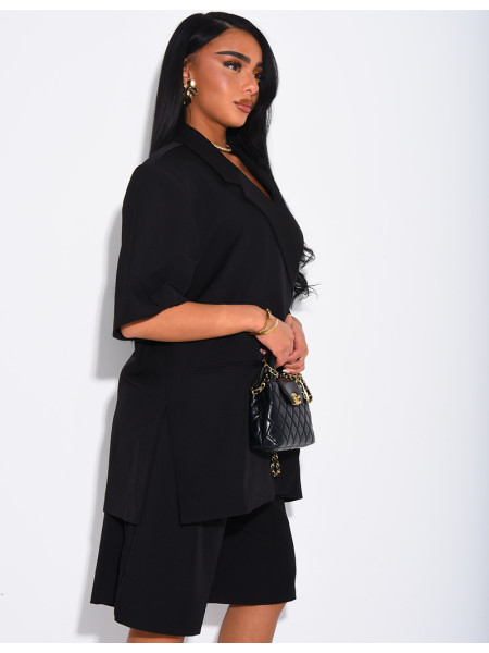 Ensemble bermuda de tailleur et blazer premium à manches courtes