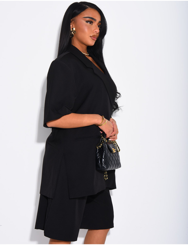 Ensemble bermuda de tailleur et blazer premium à manches courtes