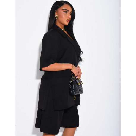 Ensemble bermuda de tailleur et blazer premium à manches courtes