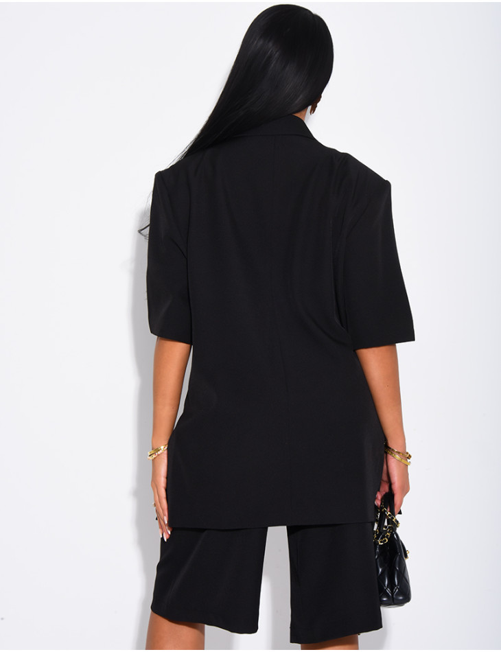 Ensemble bermuda de tailleur et blazer premium à manches courtes