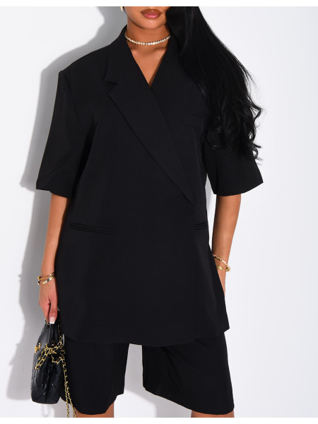 Ensemble bermuda de tailleur et blazer premium à manches courtes