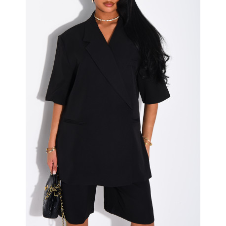 Ensemble bermuda de tailleur et blazer premium à manches courtes