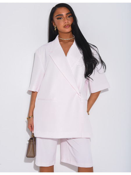 Ensemble bermuda de tailleur et blazer premium à manches courtes