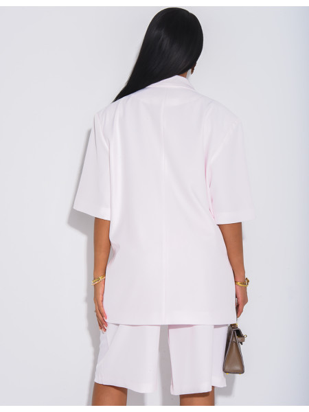 Ensemble bermuda de tailleur et blazer premium à manches courtes