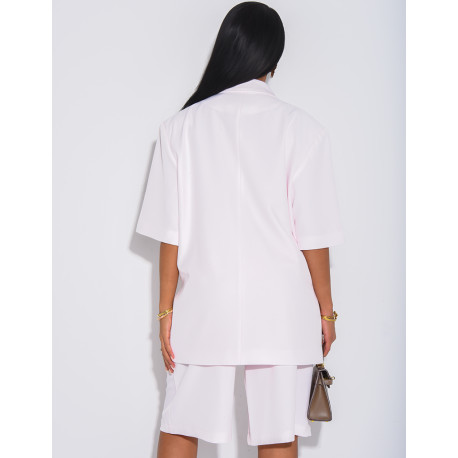 Ensemble bermuda de tailleur et blazer premium à manches courtes