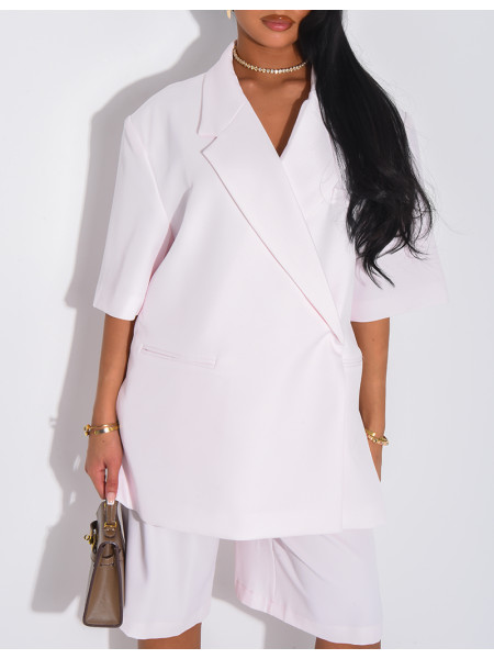 Ensemble bermuda de tailleur et blazer premium à manches courtes