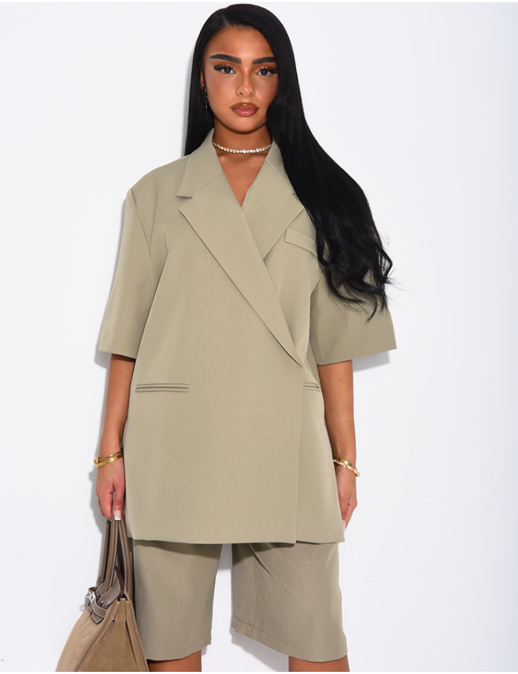 Set aus Bermudashorts und Premium-Blazer mit kurzen Ärmeln