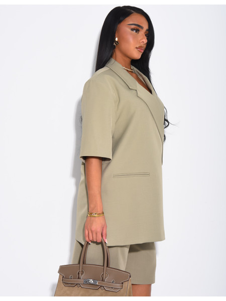 Set aus Bermudashorts und Premium-Blazer mit kurzen Ärmeln