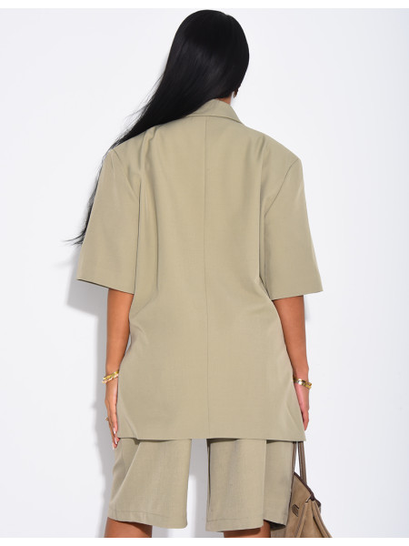 Set aus Bermudashorts und Premium-Blazer mit kurzen Ärmeln