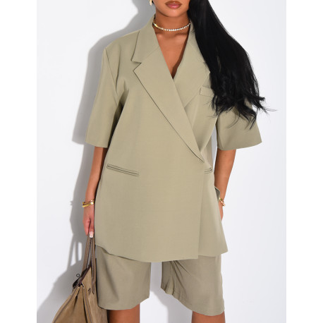 Set aus Bermudashorts und Premium-Blazer mit kurzen Ärmeln