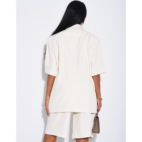 Ensemble bermuda de tailleur et blazer premium à manches courtes