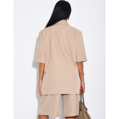 Ensemble bermuda de tailleur et blazer premium à manches courtes