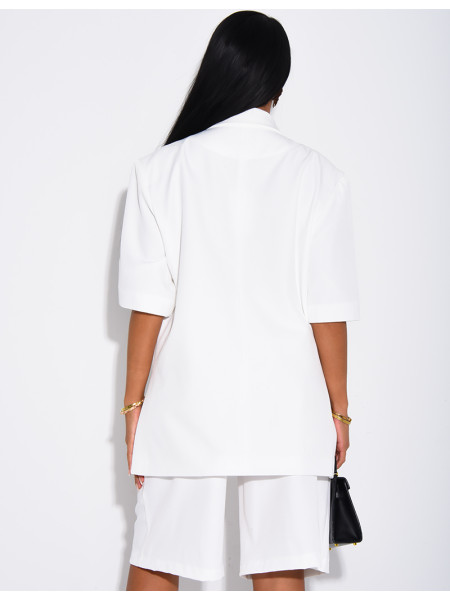 Ensemble bermuda de tailleur et blazer premium à manches courtes