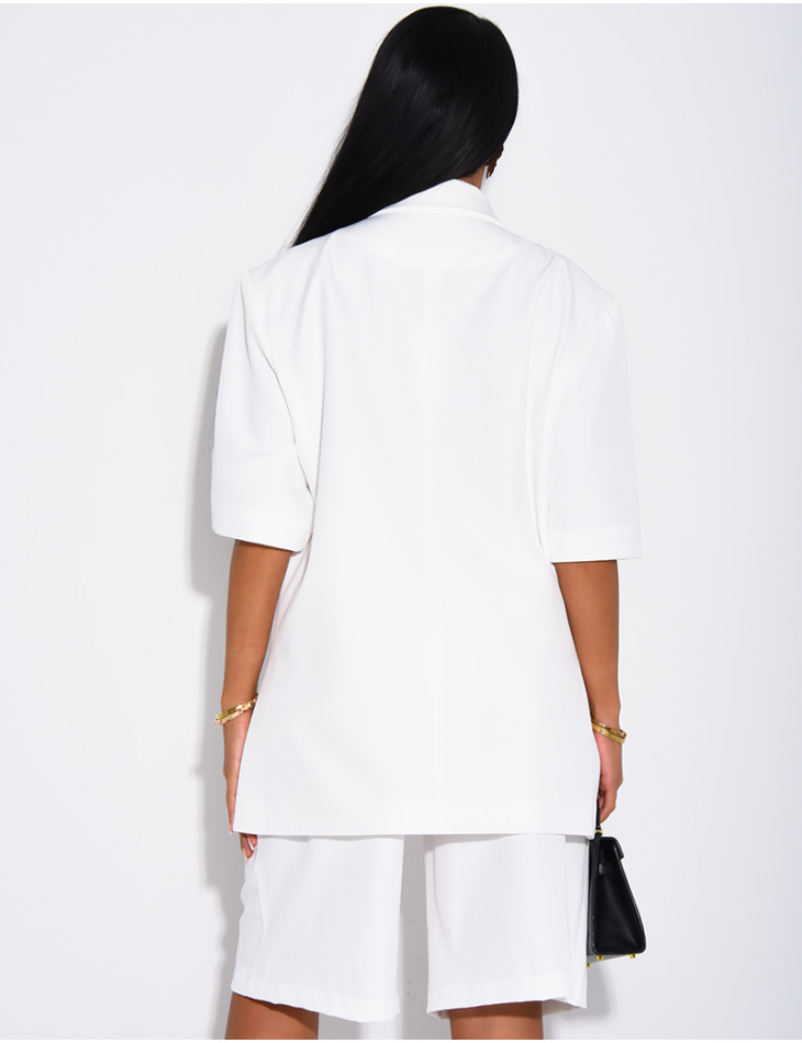 Ensemble bermuda de tailleur et blazer premium à manches courtes