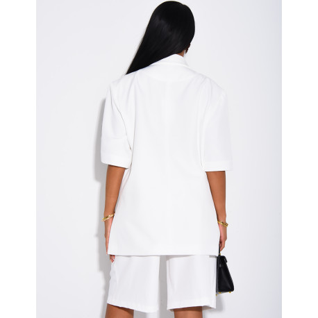 Ensemble bermuda de tailleur et blazer premium à manches courtes