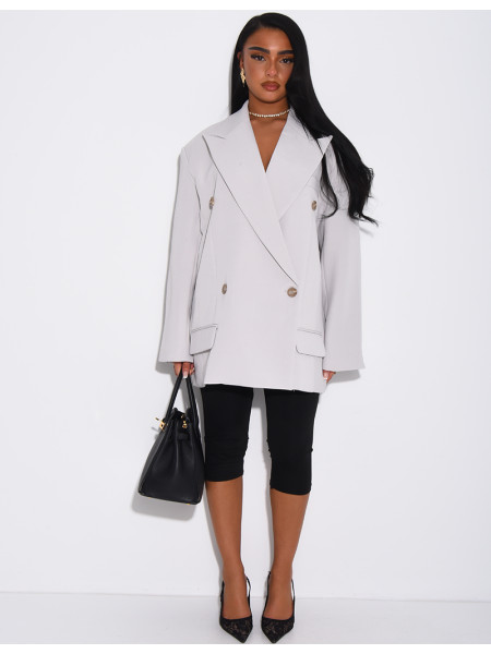 Veste de blazer à épaules structurées oversize