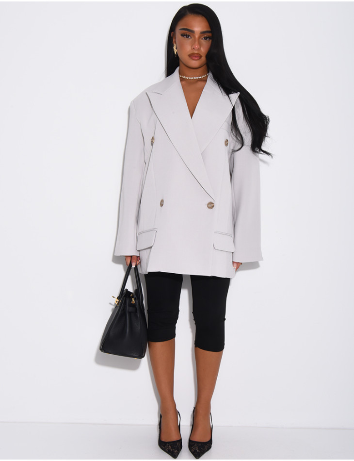 Veste de blazer à épaules structurées oversize