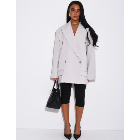 Veste de blazer à épaules structurées oversize