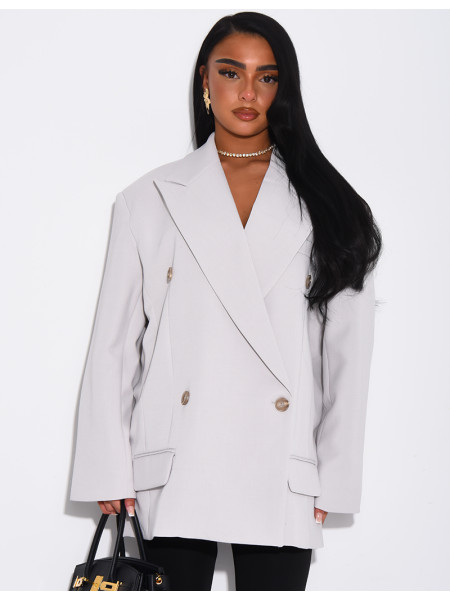 Veste de blazer à épaules structurées oversize