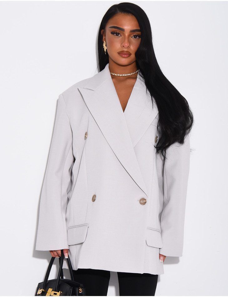 Veste de blazer à épaules structurées oversize