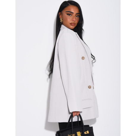 Veste de blazer à épaules structurées oversize