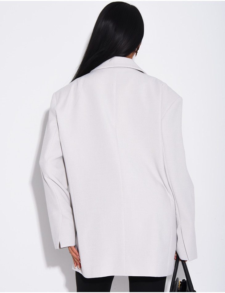 Veste de blazer à épaules structurées oversize