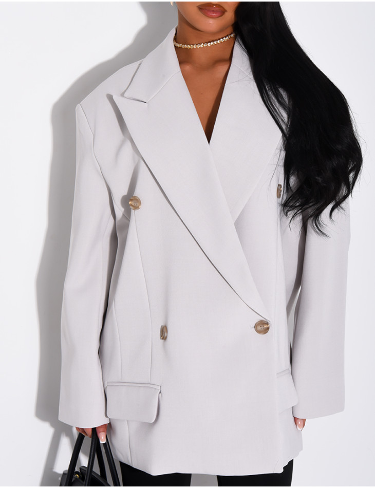 Veste de blazer à épaules structurées oversize