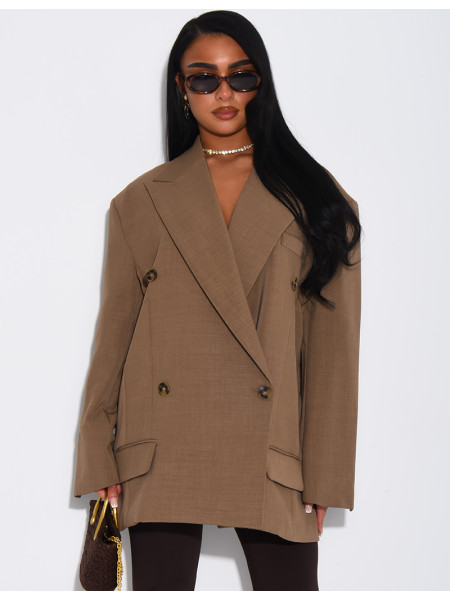 Veste de blazer à épaules structurées oversize