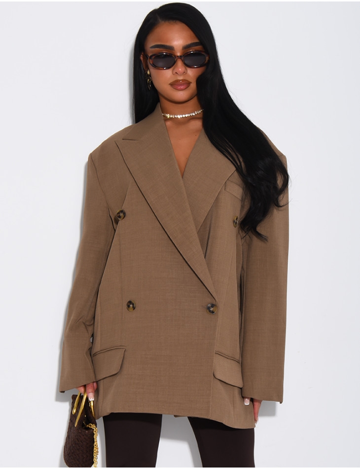 Veste de blazer à épaules structurées oversize
