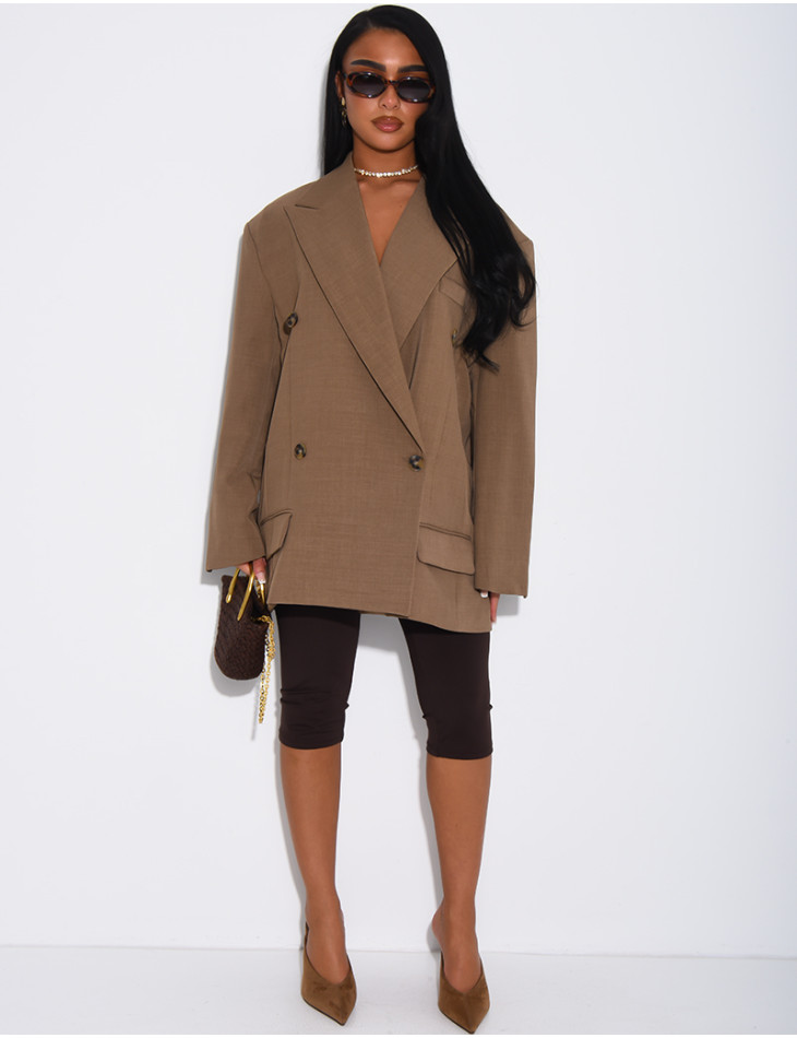 Veste de blazer à épaules structurées oversize