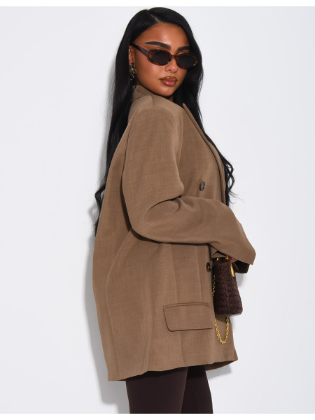 Veste de blazer à épaules structurées oversize