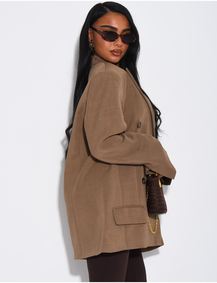 Veste de blazer à épaules structurées oversize