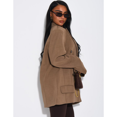 Veste de blazer à épaules structurées oversize
