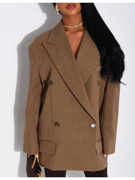 Veste de blazer à épaules structurées oversize