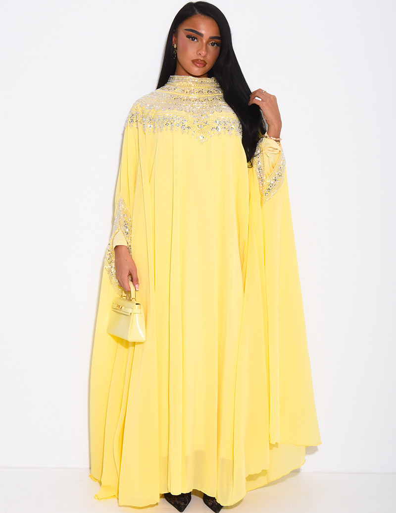 Abaya en mousseline ornée...