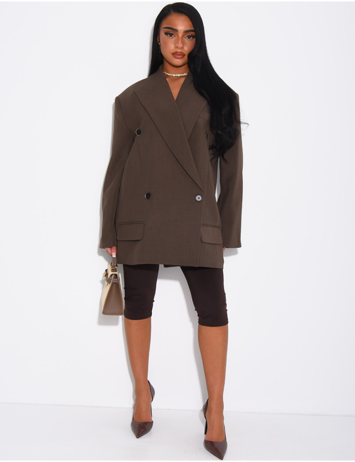 Oversized blazer with structured shoulders