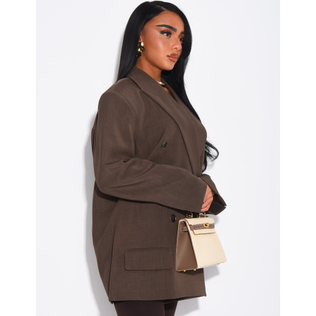 Oversized blazer with structured shoulders