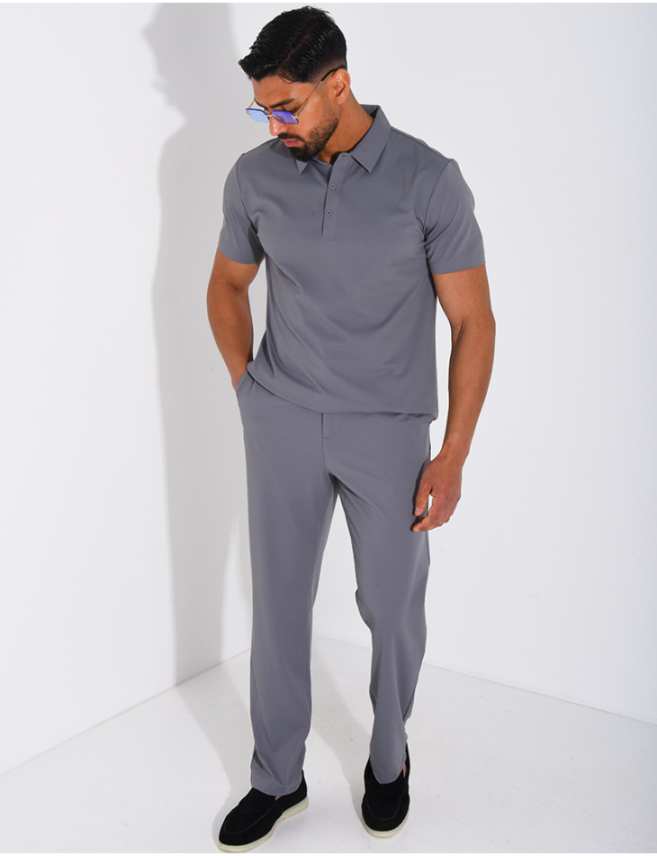 Ensemble fin pantalon et polo manches courtes