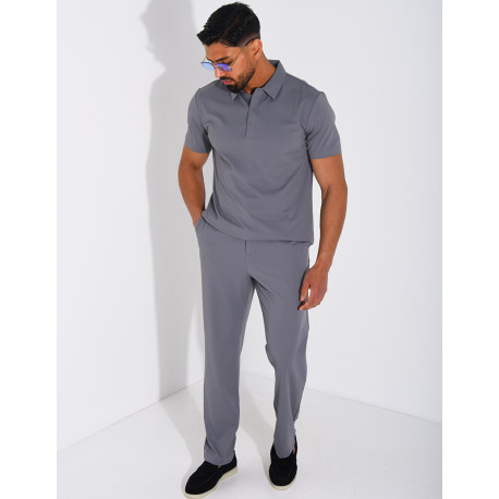 Ensemble fin pantalon et polo manches courtes
