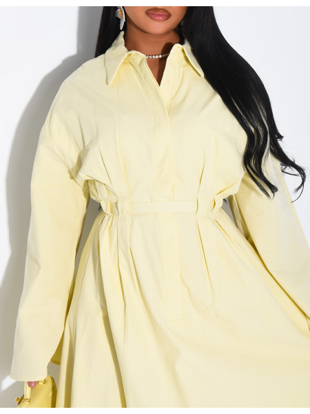 Robe chemise longue à ceinture à la taille