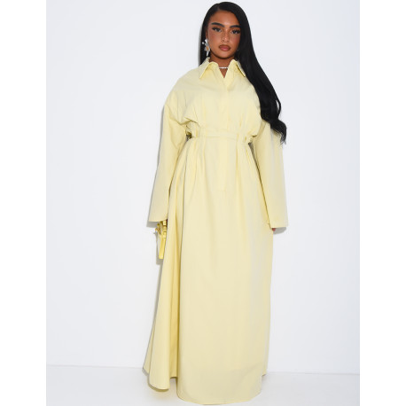 Robe chemise longue à ceinture à la taille