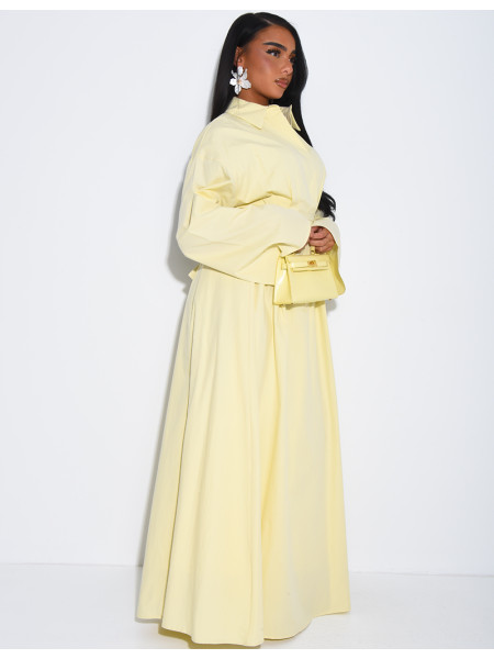 Robe chemise longue à ceinture à la taille