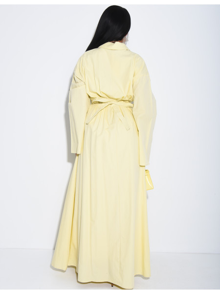 Robe chemise longue à ceinture à la taille