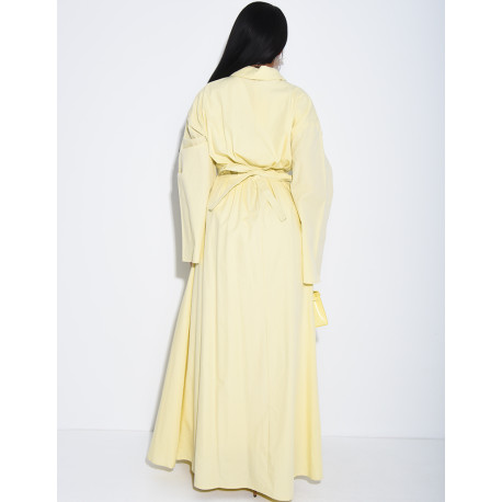 Robe chemise longue à ceinture à la taille