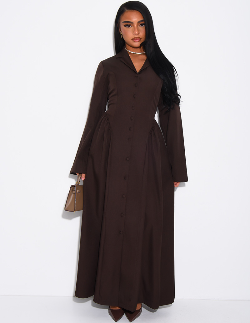 Long buttoned dress with...