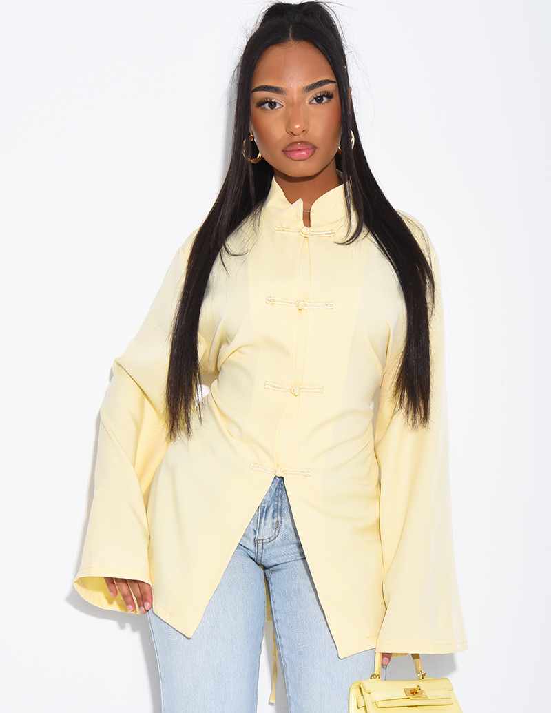 Blouse col montant à...